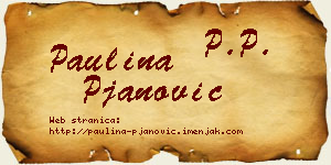 Paulina Pjanović vizit kartica